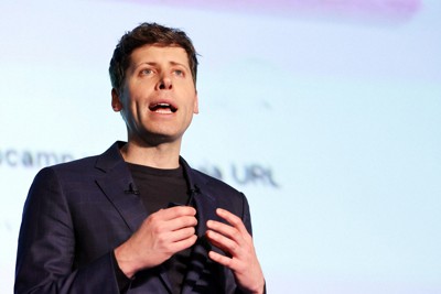 産業用の生成AI開発に向けた計画を発表する米オープンAIのサム・アルトマンCEO＝東京都千代田区で2025年2月3日午後2時41分、幾島健太郎撮影