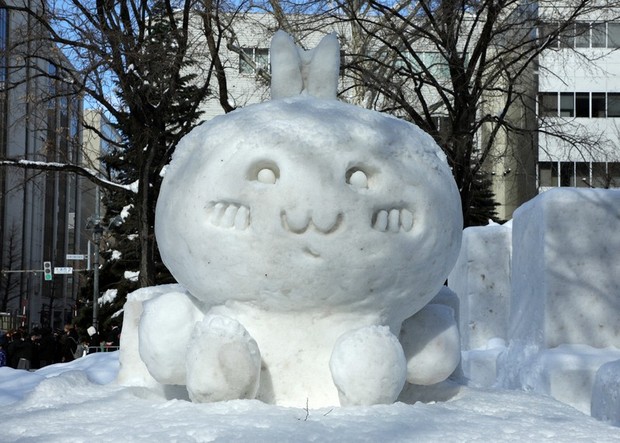 In Photos: Snow statues of Ohtani, huge building and more