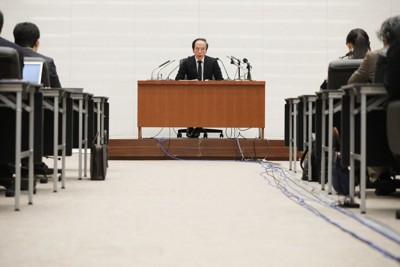 金融政策決定会合で利上げを決め、記者会見する日銀の植田和男総裁＝東京都中央区で2025年1月24日午後3時34分、小林努撮影