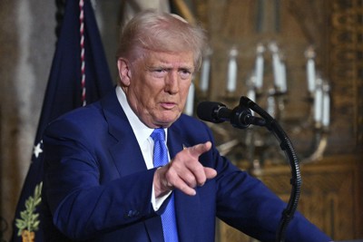 トランプ米大統領＝2025年2月18日、AP