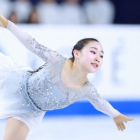 女子フリーで演技する松生理乃＝ソウルで2025年2月23日、猪飼健史撮影