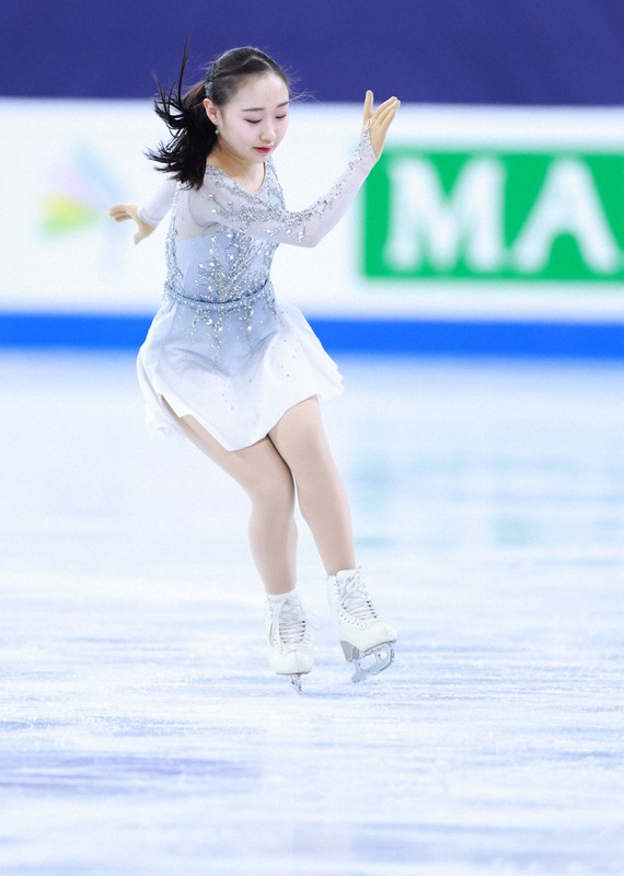 女子フリーで演技する松生理乃＝ソウルで2025年2月23日、猪飼健史撮影