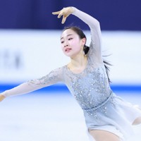 女子フリーで演技する松生理乃＝ソウルで2025年2月23日、猪飼健史撮影