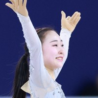 女子フリーの演技を終えてあいさつする松生理乃＝ソウルで2025年2月23日、猪飼健史撮影