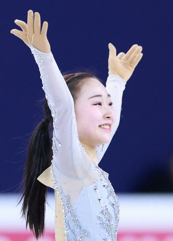 女子フリーの演技を終えてあいさつする松生理乃＝ソウルで2025年2月23日、猪飼健史撮影