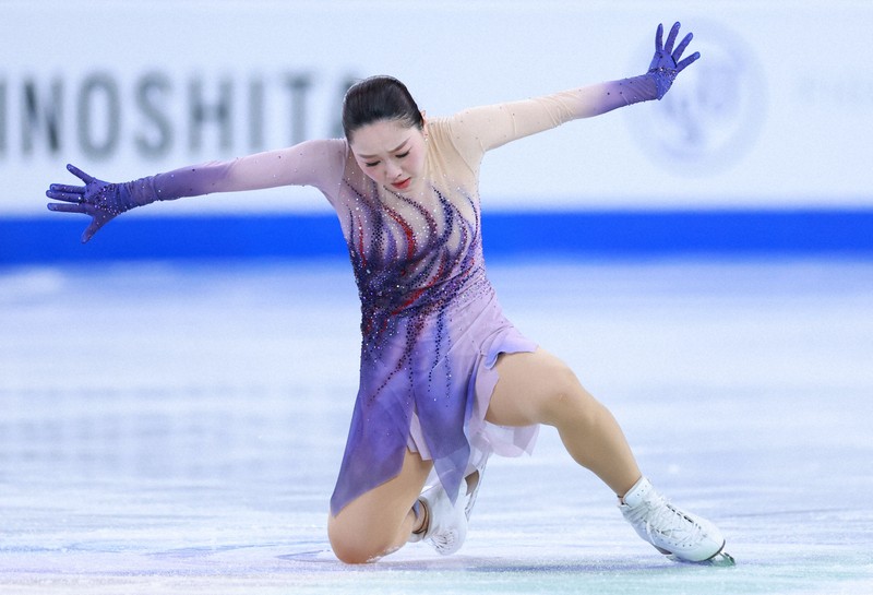 女子フリーで演技する樋口新葉＝ソウルで2025年2月23日、猪飼健史撮影