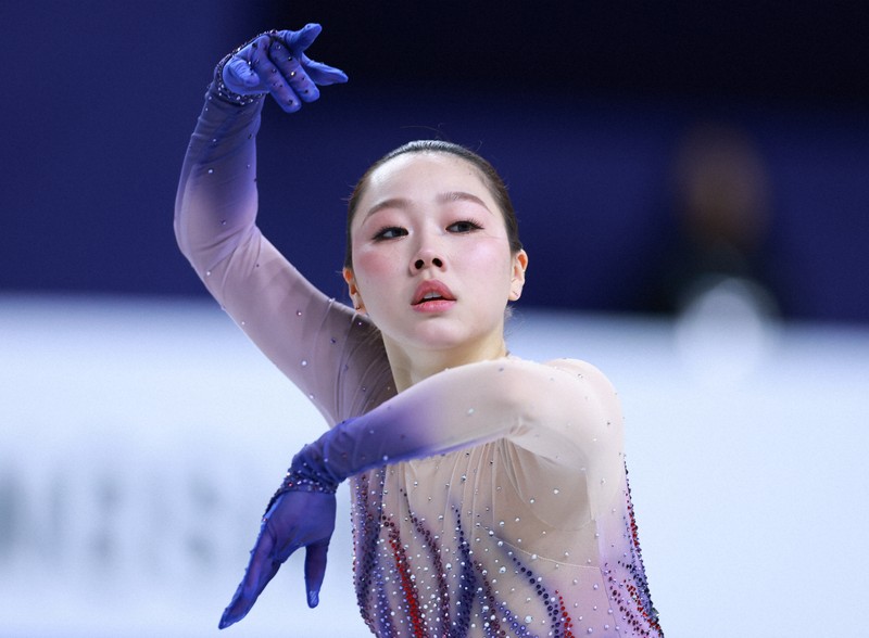 女子フリーで演技する樋口新葉＝ソウルで2025年2月23日、猪飼健史撮影
