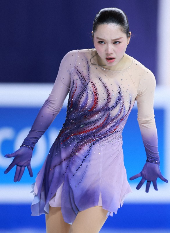 女子フリーで演技する樋口新葉＝ソウルで2025年2月23日、猪飼健史撮影