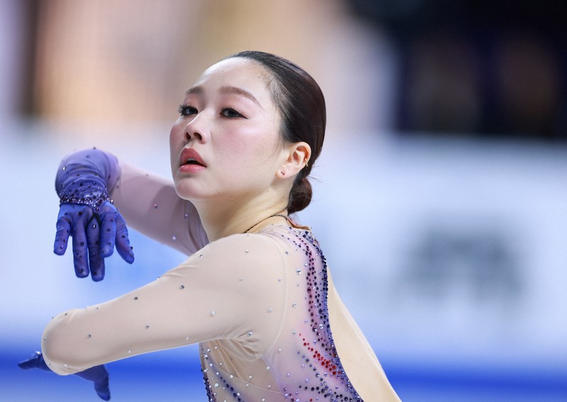 女子フリーで演技する樋口新葉＝ソウルで2025年2月23日、猪飼健史撮影