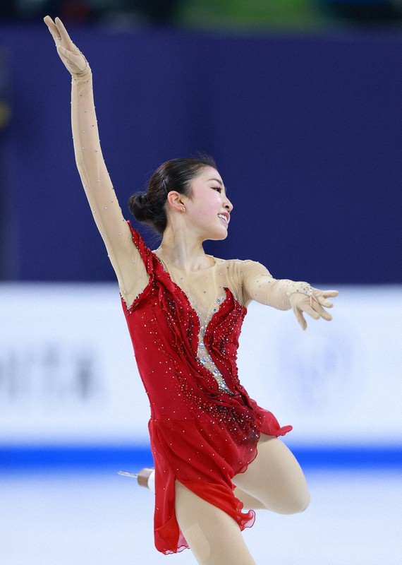 女子フリーで演技する千葉百音＝ソウルで2025年2月23日、猪飼健史撮影