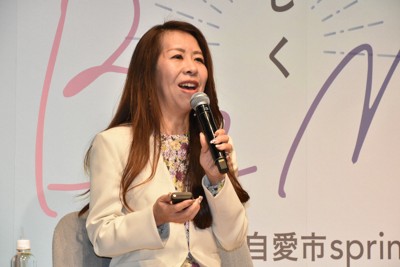 ウェルビーイングについて語る前野マドカさん＝東京都渋谷区のWITH　HARAJUKUで2025年3月2日午後1時8分、、川崎桂吾撮影