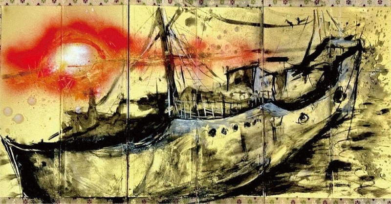 金屏風に刻む 命の叫び 「死の灰」浴びた漁船たち描く 画家・山内若菜