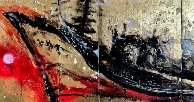 金屏風に刻む 命の叫び 「死の灰」浴びた漁船たち描く 画家・山内若菜