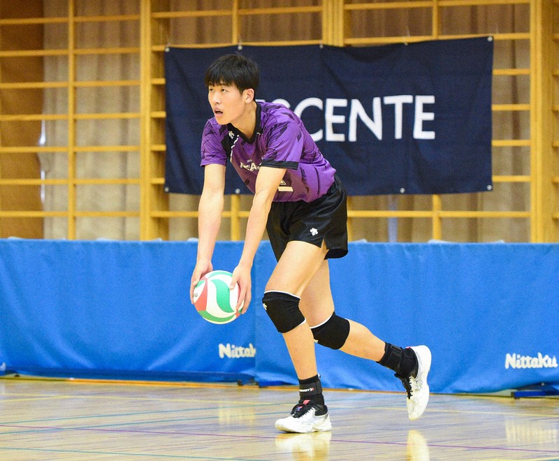 慶応の江原修平選手＝東京都八王子市で2025年2月23日、橋本陵汰撮影