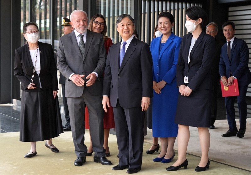 皇居でブラジル大統領の歓迎行事 6年ぶり国賓来日 [写真特集1/18