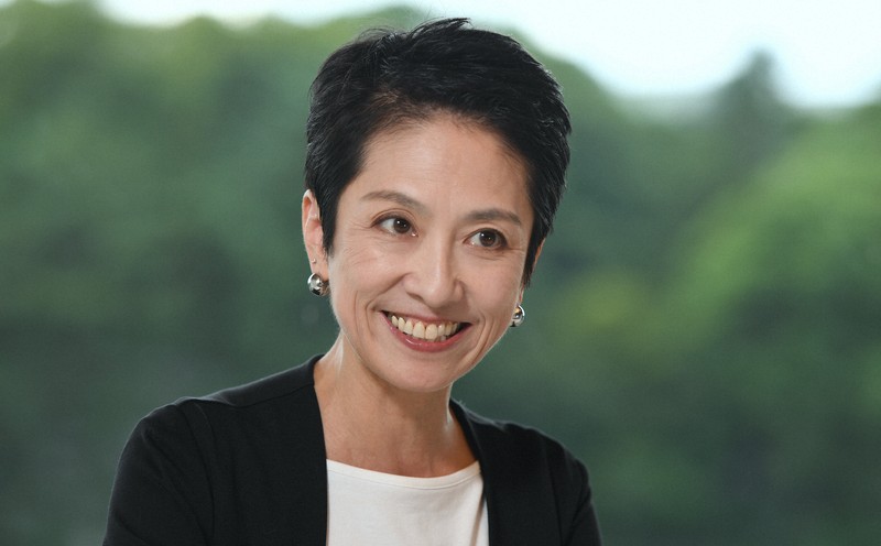 インタビューに答える蓮舫氏＝東京都千代田区で2024年9月9日、宮本明登撮影