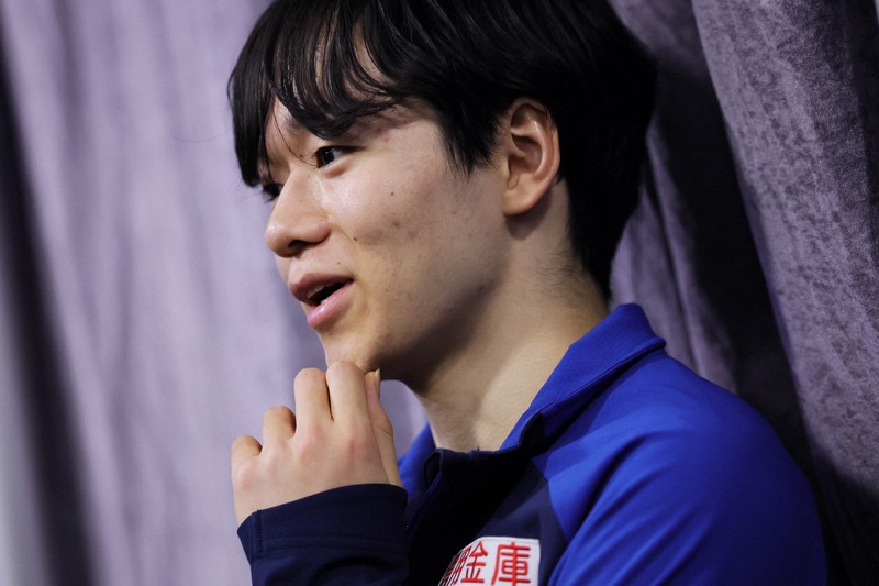 男子フリーから一夜明け、思いを語る鍵山優真＝米ボストンで2025年3月30日、吉田航太撮影