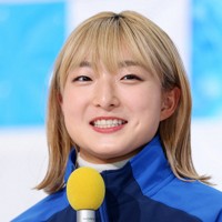 国別対抗戦を前に記者会見する坂本花織＝東京都港区で2025年4月2日、猪飼健史撮影