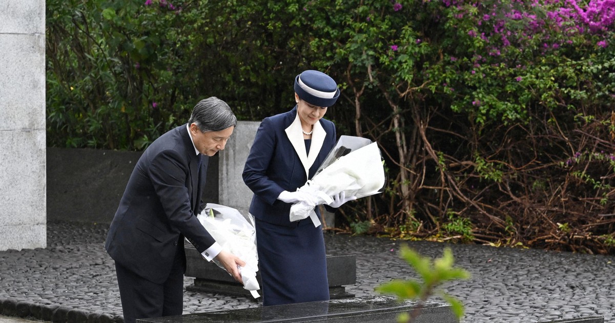 天皇、皇后両陛下が硫黄島訪問 戦没者の慰霊碑で拝礼 戦後80年 | 毎日新聞