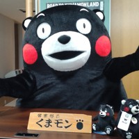 誕生から15年を迎えたくまモン。熊本県の「営業部長」として活躍している＝熊本市中央区の熊本県庁で2025年3月26日午後3時18分、中里顕撮影