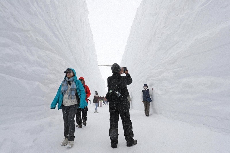 高さ16メートルの雪壁 立山黒部アルペンルートが全線開通 | 毎日新聞