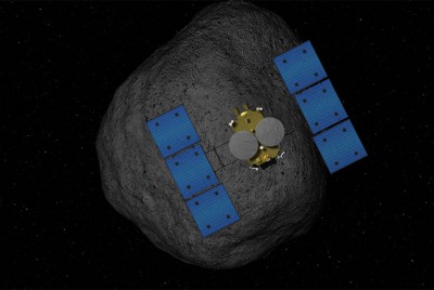 探査機「はやぶさ2」が小惑星に到着するイメージ＝宇宙航空研究開発機構提供