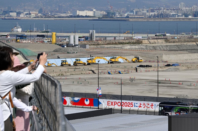 フォーカスオンEXPO：IR建設現場の防音壁に「EXPO2025へようこそ