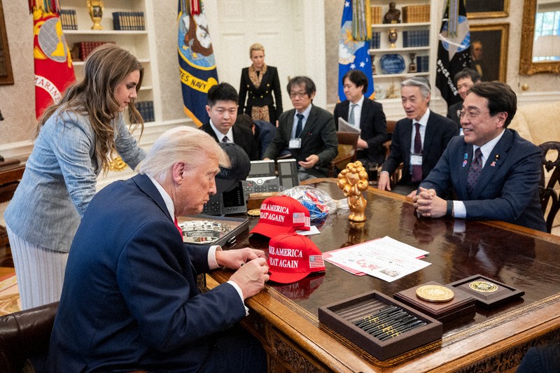 トランプショック：協議合間に「大谷」「松山」 赤沢氏、トランプ氏と