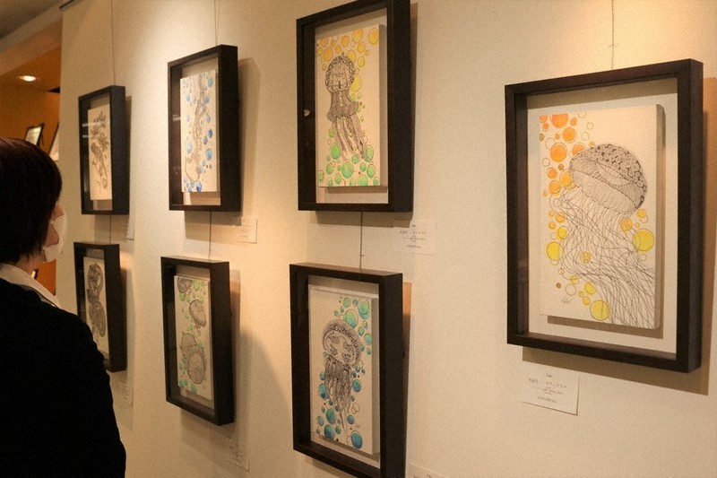 細密タッチ ボールペン絵画 爬虫類・両生類中心に50点 アーティスト