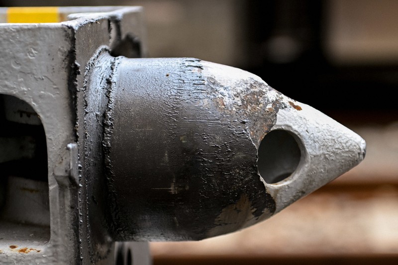 E5000形の連結器＝東京都大田区で2025年2月3日、渡部直樹撮影