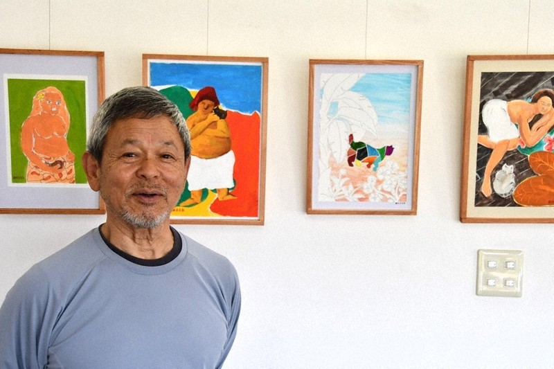 南の島の“温かさ”描く 京丹後・沖佐々木さん 作品30点展示 きょうから