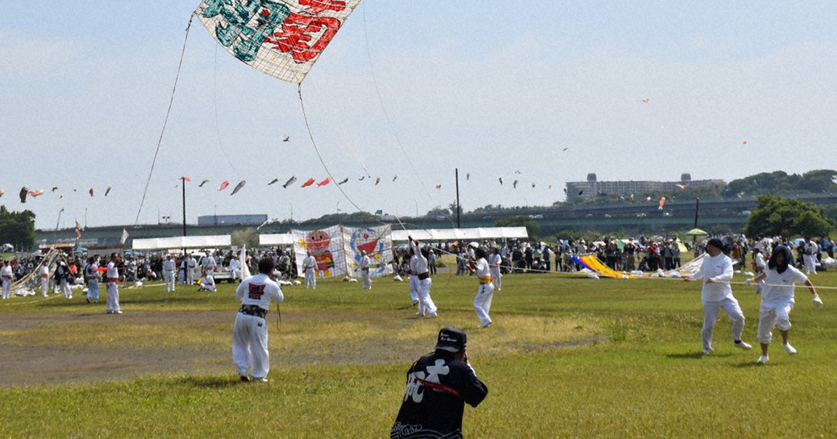 大凧競演、逆風に阻まれ 相模原・座間 ／神奈川 | 毎日新聞