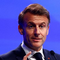 アジア安全保障会議で演説するフランスのマクロン大統領＝シンガポールで2025年5月30日、ロイター