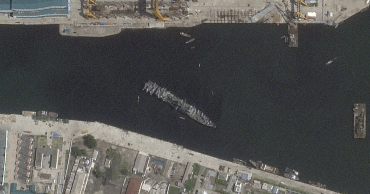North Korea says it has raised a capsized destroyer upright as it continues repair