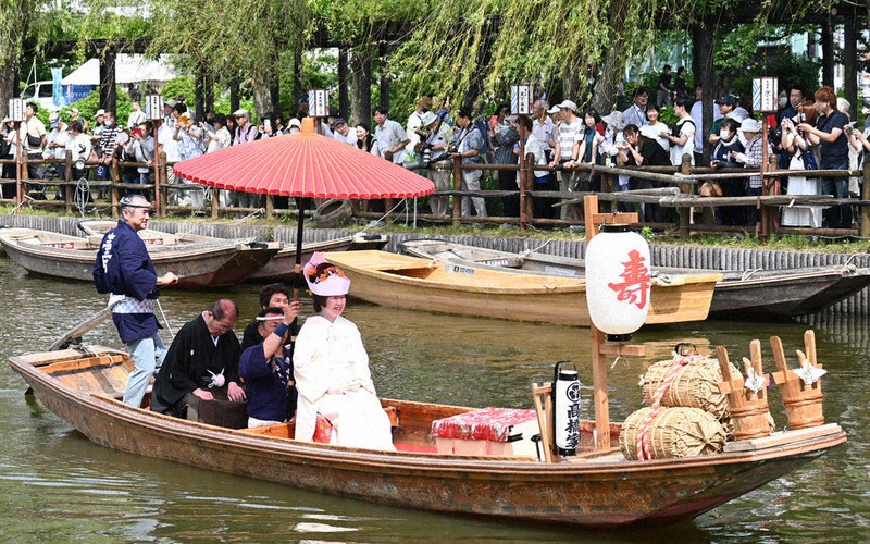 アヤメと笑顔、咲き誇る 潮来・嫁入り舟 ／茨城 | 毎日新聞