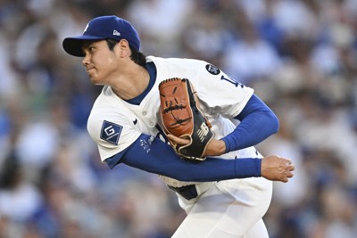 パドレス戦に先発したドジャースの大谷翔平＝米ロサンゼルスで2025年6月16日、AP