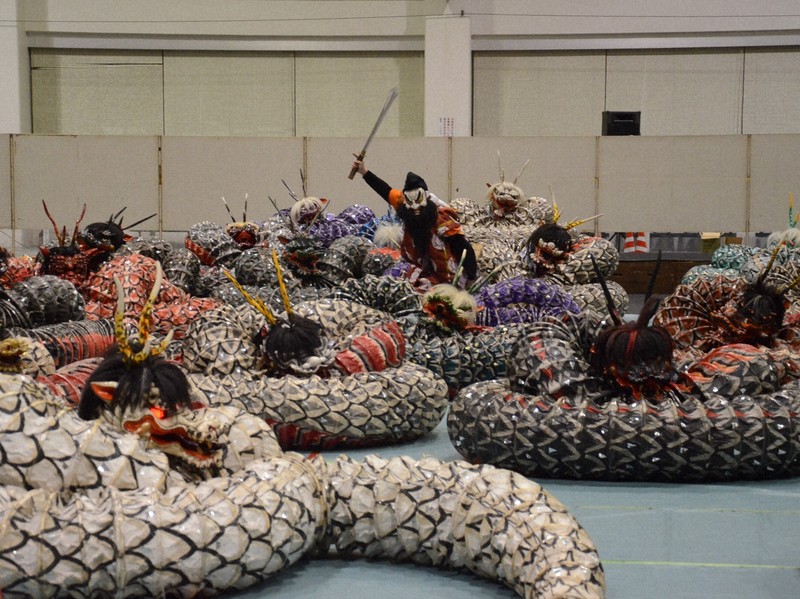神楽面 石見神楽白蛇頭 耳 角なし 大衆演劇 神楽面 蛇頭 ツノなし 石見神楽 大衆演劇 神楽面 蛇頭 ツノなし 石見
