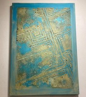 Diplomat and abstract sand artist Takashi Hattori's work titled 