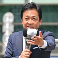 参院選の公示日を迎え、第一声を述べる国民民主党の玉木雄一郎代表＝東京都港区で2025年7月3日午前10時4分、西夏生撮影