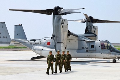 陸自配備的魚鷹機首度飛抵沖繩美軍基地，將參與大規模聯合演訓