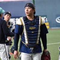 オリックスの若月健矢選手＝京セラドーム大阪で2025年5月6日午前11時9分、皆川真仁撮影
