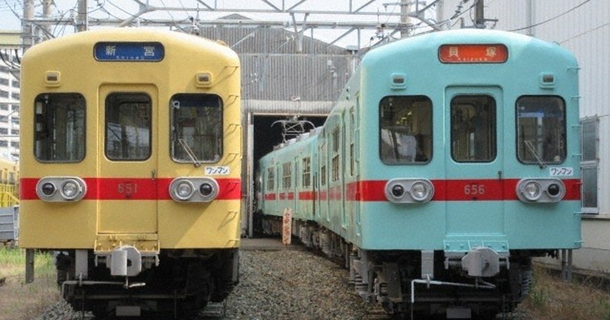 西鉄貝塚線600形、引退前に「アイスグリーン」の車両復刻
