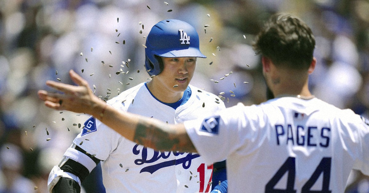 米大リーグ：米大リーグ 「2番」ドジャース・大谷、2戦連発