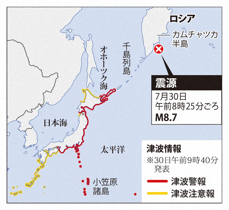 日本列島 識者「最大6メートル、目視で津波観測」 カムチャツカと千島列島で