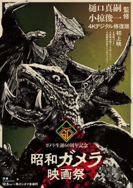 大怪獣ガメラ　ガメラ対ギャオス　©️大映　昭和レトロ　ハンカチ　希少 大怪獣ガメラ ガメラ対ギャオス ©️大映 昭和レトロ ハンカチ 希少