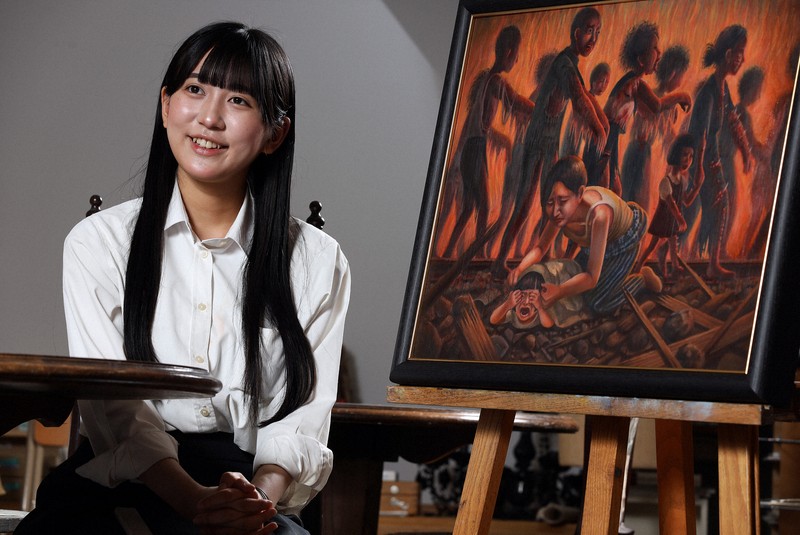 生きた証し世界に」被爆証言油絵に 描いた高校生の葛藤と納得 | 毎日新聞