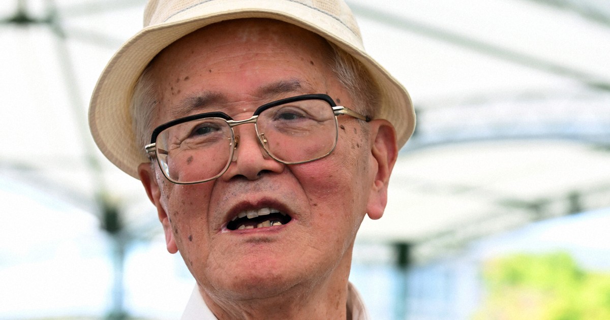 毎日新聞のニュース記事「一時寝たきり…体を鍛え、広島へ 最高齢参列遺族が語る「あの日」」の画像