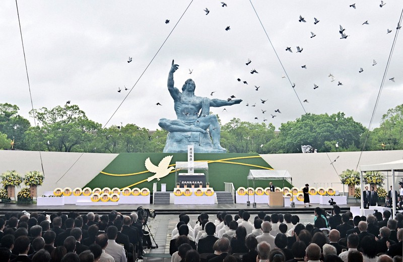 長崎市長、核戦争への強い危機感表明 80回目の長崎原爆の日 | 毎日新聞