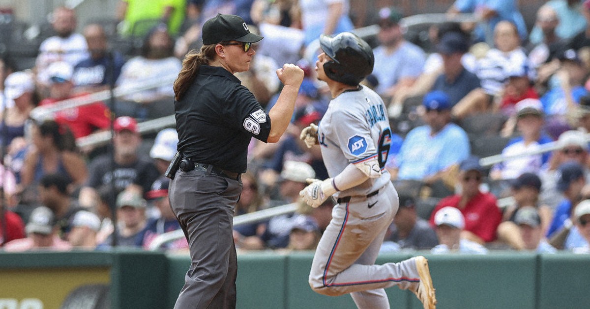 Jen Pawol breaks MLB's gender barrier as the first female umpire to work a regular-season game