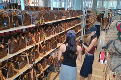 中国での節約志向を背景に、人気を集める中古ブランド品販売店＝北京市で2025年7月12日、河津啓介撮影